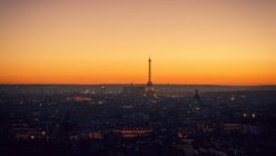 Paris skyline at sunset — Stock Photo