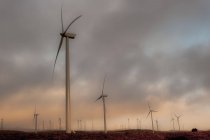 Вид вітрових турбін — стокове фото