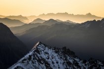 Alba in alto nelle Alpi austriache — Foto stock