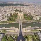 Eiffel Tower shadow on view of city — Stock Photo
