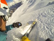 Downhill skiing Schussboomer — Stock Photo