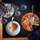 Gebackene Makkaroni mit Käse und Zucchini — Stockfoto