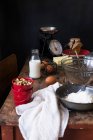 Baking ingredients on table — Stock Photo