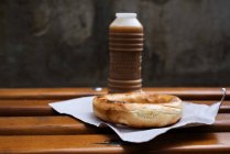 Boza and bagel on table — Stock Photo