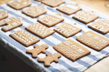 Gingerbread cookies in rows — Stock Photo