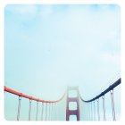 View of Golden Gate Bridge in clouds — Stock Photo