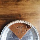 Pumpkin pie with Pi letter — Stock Photo