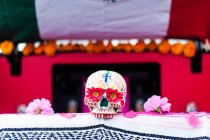 Dia de Muertos decorado crânio — Fotografia de Stock