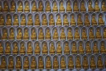 Wall of Buddha statues — Stock Photo