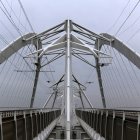 Pattern of contemporary suspension bridge — Stock Photo