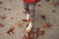 Girl skipping along path — Stock Photo