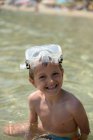 Smiling boy wearing goggles — Stock Photo
