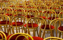 Rows of chairs with cushions — Stock Photo