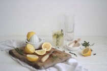 Виготовлення лимонадного напою — стокове фото