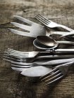 Old vintage cutlery on  table — Stock Photo