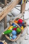 Balls of yarn for weaving carpets — Stock Photo