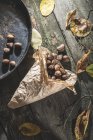 Bag of roasted chestnuts — Stock Photo