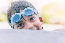 Boy with swimming goggles — Stock Photo