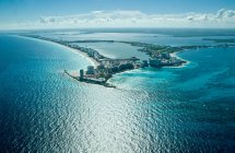 Aerial view of cancun coastline — Stock Photo