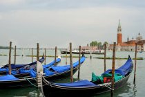 Gondolas moored in Grand Canal — Stock Photo