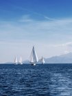 Scenic view of yacht race, Thassos, Greece — Stock Photo