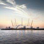 Reino Unido, Londres, vista panorámica de O2 Arena - foto de stock