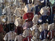 Wool jackets hanging in local market, Fez, Morocco — Stock Photo