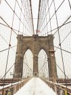 Brooklyn Bridge in snow, New York, America, Stati Uniti d'America — Foto stock