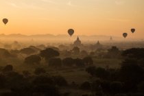Myanmar Hot Air Balloons At The Sunrise, Bagan — Stock Photo