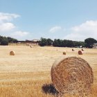 Scenic view of bale of hay at Barcelona Province, Catalonia, Spain — Stock Photo