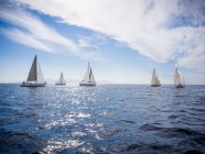 Scenic view of yacht race, Thassos, Greece — Stock Photo