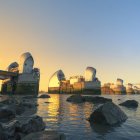 Scenic view of Thames Barrier, London, UK — Stock Photo
