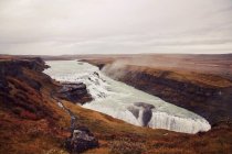 Schöner Gulfoss-Wasserfall im Winter, Island — Stockfoto