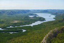 Aerial view of a lake and escarpments in the Kimberley region,  Australia — Stock Photo