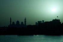 Vista panorámica de la mezquita Sheikh Zayed, Emiratos Árabes Unidos, Abu Dhab, Al Hosn - foto de stock