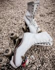 Vista de ângulo alto de patins de rolo velho, close-up — Fotografia de Stock