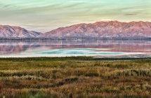 Scenic view of famous Salt Lake at Salt Lake County, Utah, USA — Stock Photo
