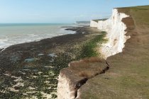 Chalk cliff erosion on South Downs Way, East Sussex, England, UK — Stock Photo