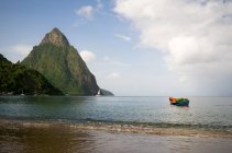 Saint Lucia, Petit Piton seen from Soufriere Bay — Stock Photo