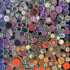 Vista aerea di molti pulsanti colorati — Foto stock