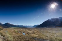 Nueva Zelanda, Canterbury, Arthurs Pass, majestuoso paisaje de hermosa naturaleza - foto de stock