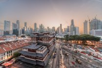 Vista panoramica del maestoso skyline di Singapore — Foto stock
