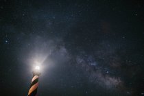 США, Північна Кароліна, мисі Хаттерас маяк під Чумацького шляху — стокове фото