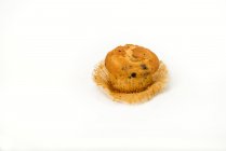 Muffin aux myrtilles solitaire sur fond blanc — Photo de stock