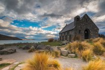 Iglesia del Buen Pastor, Lago Tekapo, Canterbury, Nueva Zelanda - foto de stock