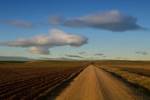 Vista panoramica del paesaggio con strada sterrata, Las nubes, Argentina — Foto stock