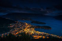 Aerial view of Queenstown at Dusk, New Zealand — Stock Photo