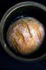Close-up of homemade soda bread in loaf tin — Stock Photo
