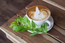 Closeup view of cup cappuccino on the table — Stock Photo