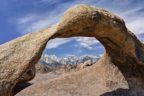 Scenic view of mount whitney seen from mobius arch, Alabama Hills, California, USA — Stock Photo